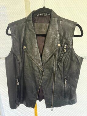 WHISKEY LEATHER MOTO VEST